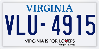 VA license plate VLU4915