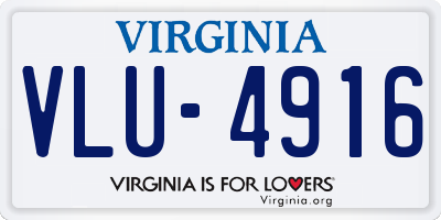 VA license plate VLU4916
