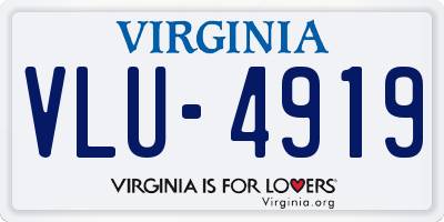 VA license plate VLU4919