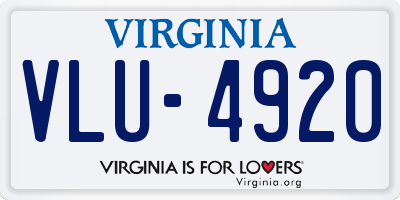 VA license plate VLU4920