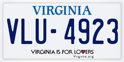 VA license plate VLU4923