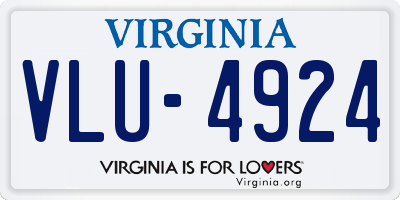 VA license plate VLU4924