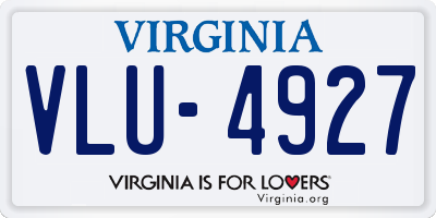 VA license plate VLU4927