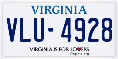 VA license plate VLU4928