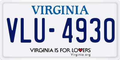 VA license plate VLU4930