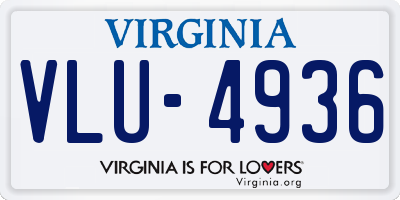 VA license plate VLU4936