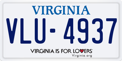 VA license plate VLU4937