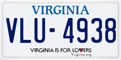 VA license plate VLU4938