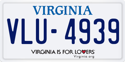 VA license plate VLU4939