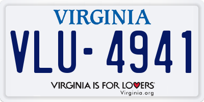 VA license plate VLU4941