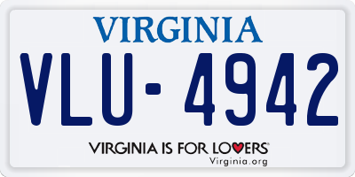 VA license plate VLU4942