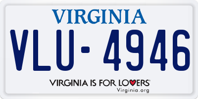 VA license plate VLU4946