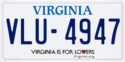 VA license plate VLU4947