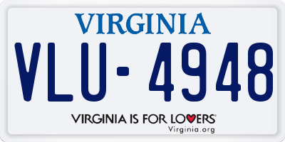 VA license plate VLU4948