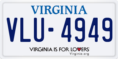 VA license plate VLU4949