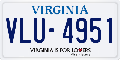 VA license plate VLU4951