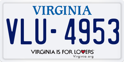 VA license plate VLU4953