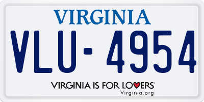 VA license plate VLU4954