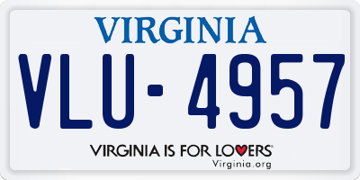 VA license plate VLU4957