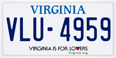 VA license plate VLU4959