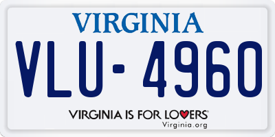 VA license plate VLU4960