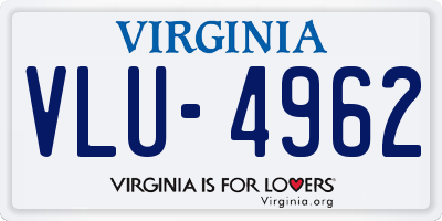 VA license plate VLU4962