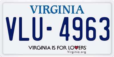 VA license plate VLU4963