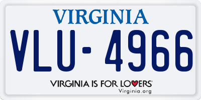 VA license plate VLU4966