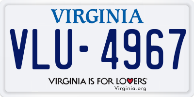 VA license plate VLU4967