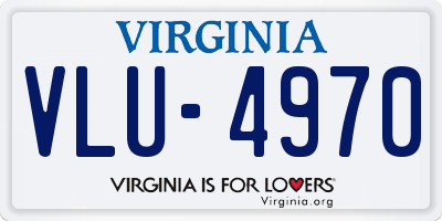 VA license plate VLU4970