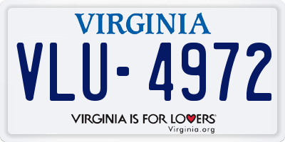VA license plate VLU4972