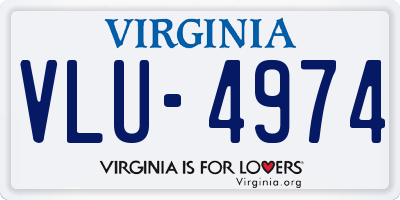 VA license plate VLU4974