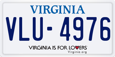 VA license plate VLU4976