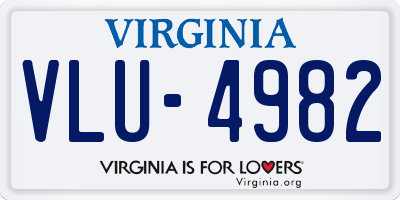 VA license plate VLU4982