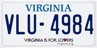 VA license plate VLU4984