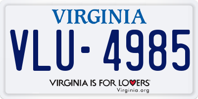 VA license plate VLU4985