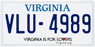 VA license plate VLU4989