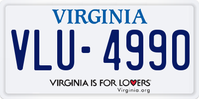 VA license plate VLU4990