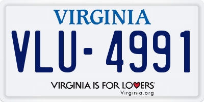 VA license plate VLU4991