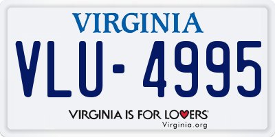 VA license plate VLU4995