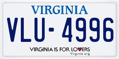 VA license plate VLU4996