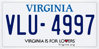 VA license plate VLU4997
