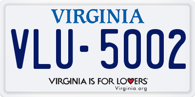VA license plate VLU5002