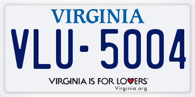 VA license plate VLU5004