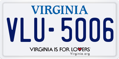 VA license plate VLU5006