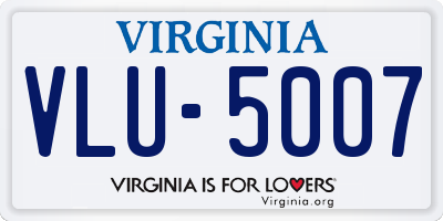 VA license plate VLU5007