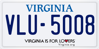 VA license plate VLU5008