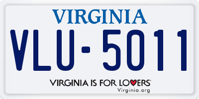 VA license plate VLU5011