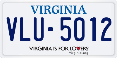 VA license plate VLU5012