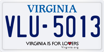 VA license plate VLU5013